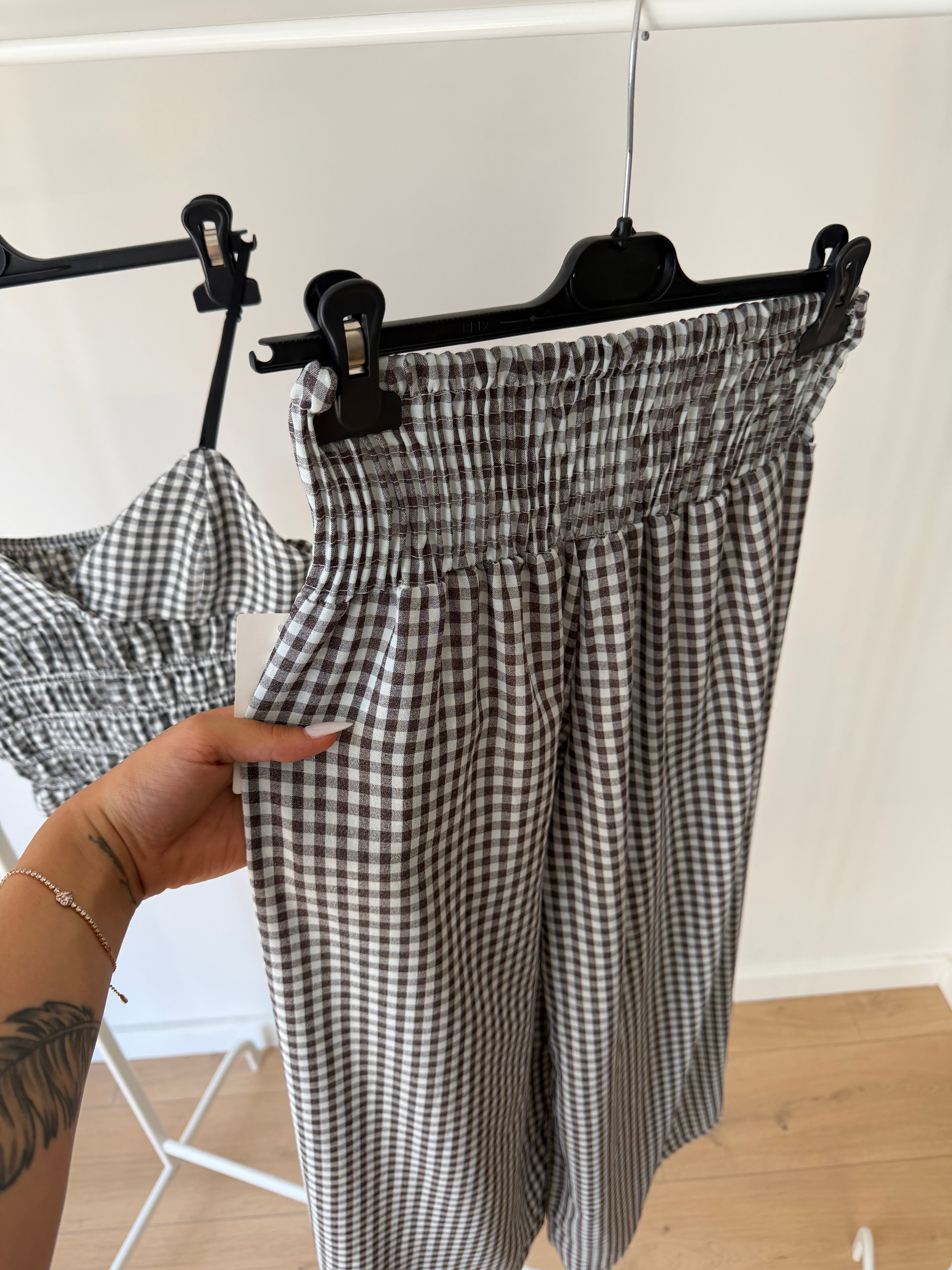 Pantalón Vichy fruncido